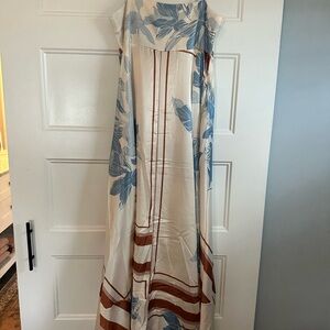 Petal & Pup Strapless Cream and Blue Dress